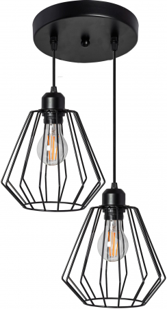 Lustre si pendule - Lampă de tavan suspendată Loft dublu metalic 392196