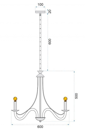 Lampă de tavan suspendată rustică neagră APP647-5CP [8]