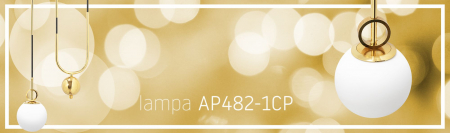 Lampă de tavan suspendată sticlă metal auriu alb APP482-1CP [5]