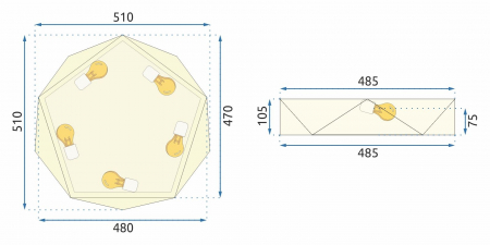 LAMPĂ Diamond APP877-C Gold 50 cm [6]