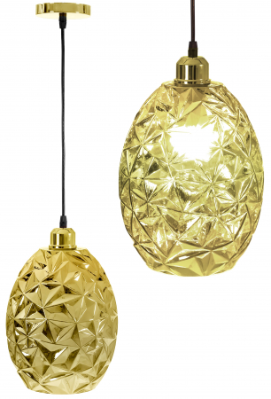 Lustre si pendule - Lampă din sticlă cromată aurie APP565-1CP