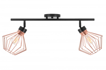 Lustre si pendule - Lampă dublă metalică plafon trandafir negru APP535-2C