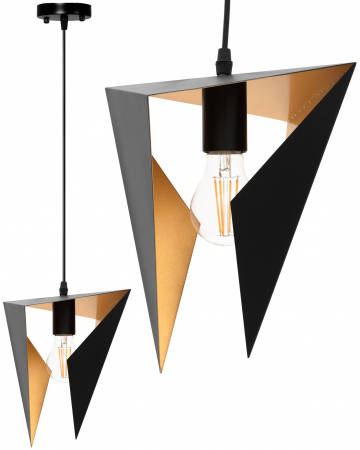 Lustre si pendule - LAMPĂ GEOMETRICĂ DE PLAFON TRIANGULARĂ NEAGRA APP253-1CP