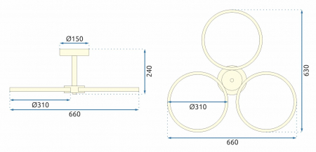 Lampa LED APP993-c Gold + Remote Control [7]