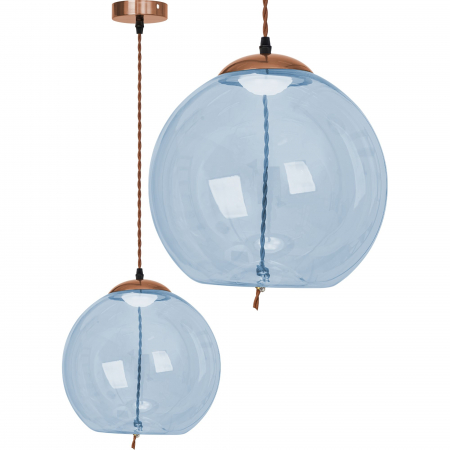 Lustre si pendule - Lampă LED de tavan suspendată din sticlă albastră APP445-CP
