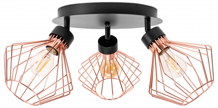 Lustre si pendule - Lampă metalică loft plafon trandafir negru APP536-3C