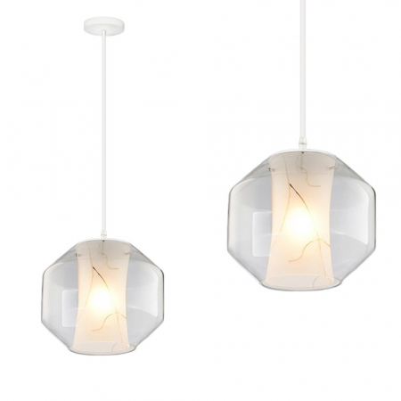 Lustre si pendule - LAMPĂ MODERNĂ AURIE NEAGRA WHITE MARBLE APP908-1CP
