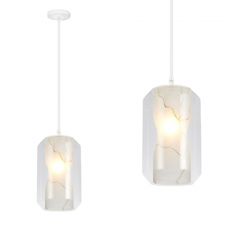 Lustre si pendule - LAMPĂ MODERNĂ AURIE NEAGRA WHITE MARBLE  APP909-1CP