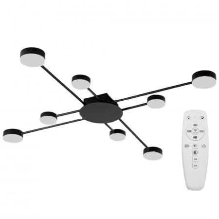 Lustre si pendule - LAMPĂ MODERNĂ DE PLAFON NEGRA 8-BRAT LED APP523-8C