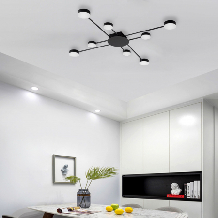 LAMPĂ MODERNĂ DE PLAFON NEGRA 8-BRAT LED APP523-8C [5]