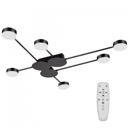 Lustre si pendule - LAMPĂ MODERNĂ DE PLAFON NEGRA LED 6 BRATE APP521-6C