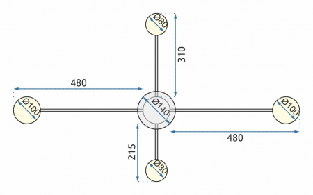 LAMPĂ MODERNĂ DE PLAFON NEGRA LED cu 4 brațe APP519-4C [4]