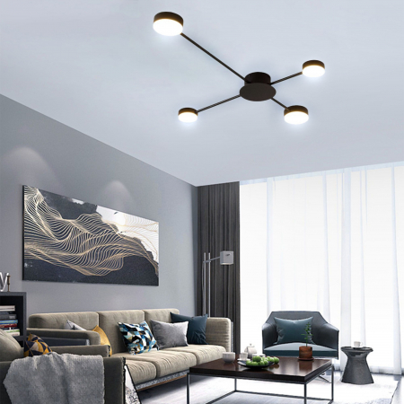 LAMPĂ MODERNĂ DE PLAFON NEGRA LED cu 4 brațe APP519-4C [1]