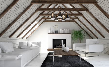 Lampa neagră cu cinci brațe scandinave APP607-5C [5]