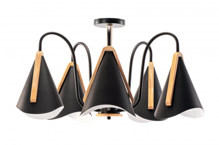 Lustre si pendule - Lampa neagră cu cinci brațe scandinave APP607-5C