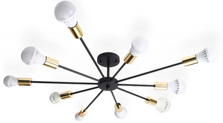 Lustre si pendule - Lampă păianjen 10 Negru Auriu APP503-10C