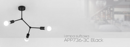 LAMPA PLAFON CLASICA NEAGRA METAL LOFT APP736-3C [4]