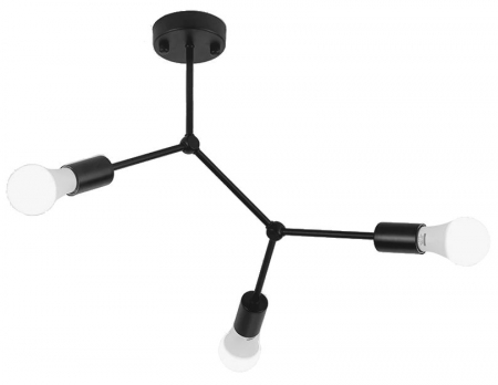 Lustre si pendule - LAMPA PLAFON CLASICA NEAGRA METAL LOFT APP736-3C