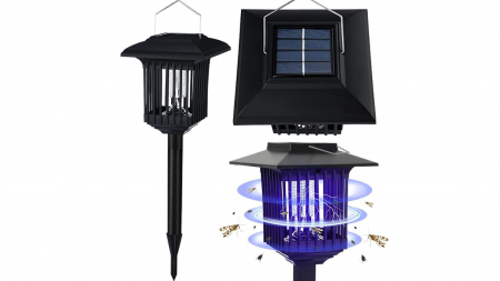 Solare si antiinsecte - Lampă solară LED de grădină ucigașă de insecte J-22 Neagra