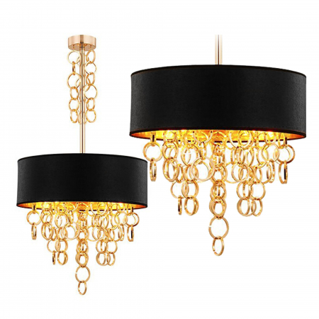Lustre si pendule - Lampa SUSPENDABILA Black Gold 45cm APP683-3CP
