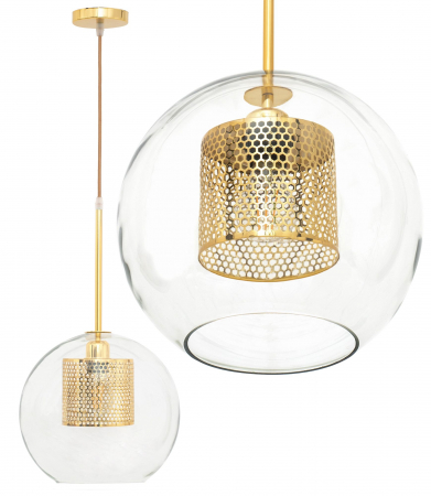 Lustre si pendule - Lampa SUSPENDABILA din sticla Auriu loft APP554-1CP 20cm