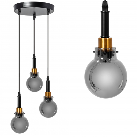 Lustre si pendule - Lampă suspendată APP1125-3CP Black Gold