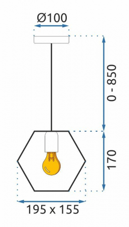 Lampă suspendată APP1131-1CP Black/gold [5]