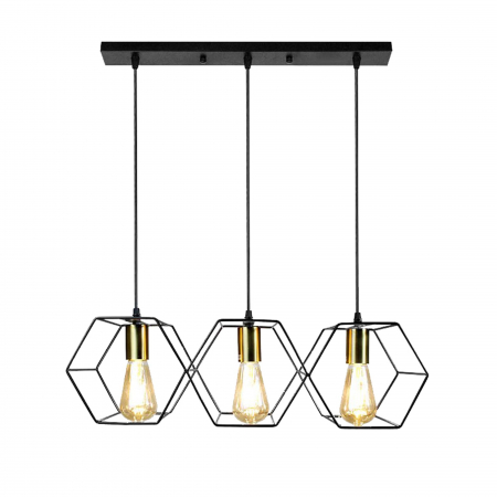 Lustre si pendule - Lampă suspendată APP1132-3CP Black Gold