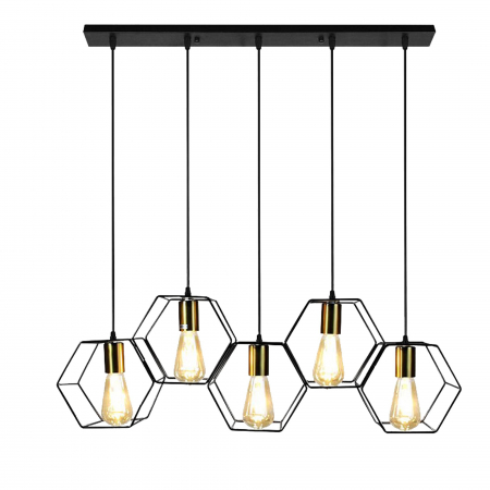 Lustre si pendule - Lampă suspendată APP1133-5CP Black Gold