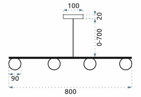 Lampă suspendată Bile de sticlă aurie 4 buc APP675-4CP [5]