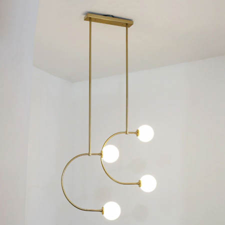 Lampă suspendată Bile de sticlă aurie APP639-4CP [2]