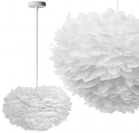 Lustre si pendule - Lampă suspendată cu pene albe  APP335-3CP