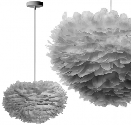 Corpuri de iluminat - Lampă suspendată cu pene gri APP334-3CP