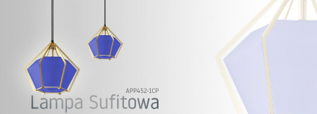 Lampă suspendată de tavan albastra Diamant APP452-1CP [4]