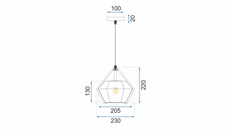 Lampă suspendată de tavan albastra Diamant APP452-1CP [5]