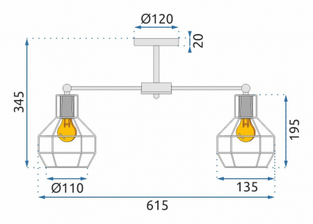 Lampă suspendată de tavan din metal Loft APP735-6C [8]