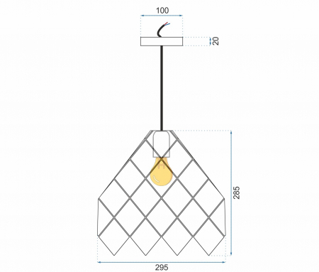 Lampă suspendată de  tavan din metal verde APP339-1CP [4]