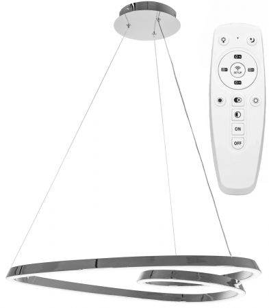 Lustre si pendule - Lampă suspendată de tavan LED modern + telecomandă APP7798-cp Chrome