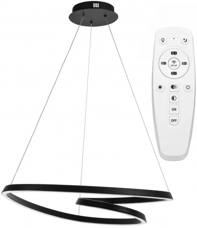 Lustre si pendule - Lampă suspendată de tavan LED modern + telecomandă APP796-cp Negru