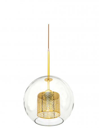 Lampă suspendată din sticlă galbena aurie APP556-1CP 30cm [7]