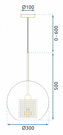 Lampă suspendată din sticlă galbena aurie APP556-1CP 30cm [8]