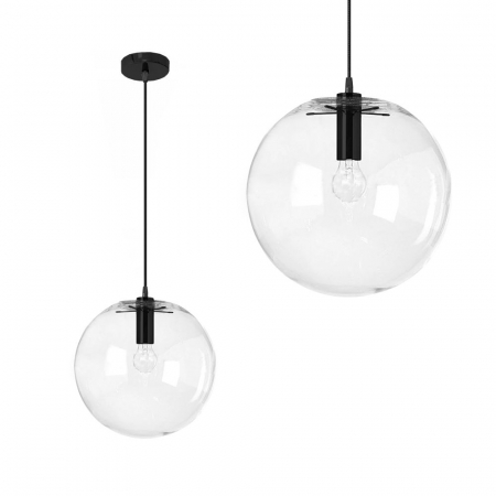 Lustre si pendule - Lampă suspendată din sticlă Lassi Black 20 cm APP306-1CP
