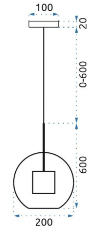 Lampă suspendată din sticlă loft neagra APP557-1CP 20cm [5]