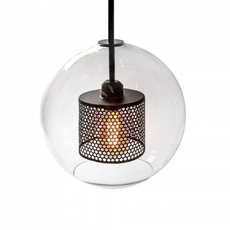 Lampă suspendată din sticlă loft neagra APP557-1CP 20cm [2]