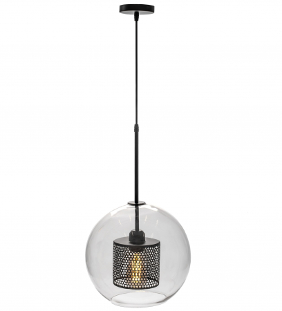 Lampă suspendată din sticlă loft neagra APP557-1CP 20cm [1]