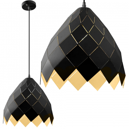 Lustre si pendule - Lampă suspendată din tavan de metal negru APP338-1CP