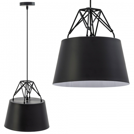 Lustre si pendule - Lampă suspendată din tavan de metal negru APP422-1CP