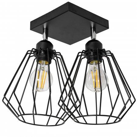 Lampă suspendată dublă din metal Plafond negru 392194 [1]
