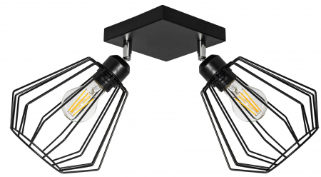 Lustre si pendule - Lampă suspendată dublă din metal Plafond negru 392194