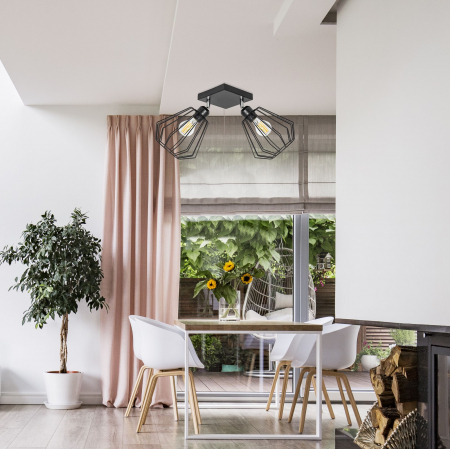 Lampă suspendată dublă din metal Plafond negru 392194 [3]